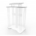 FixtureDisplays® Podium, Clear Ghost Acrylic w/ 110V Lighted Cross Pulpit, Lectern - Assembled 1803-4+11673-WHITE